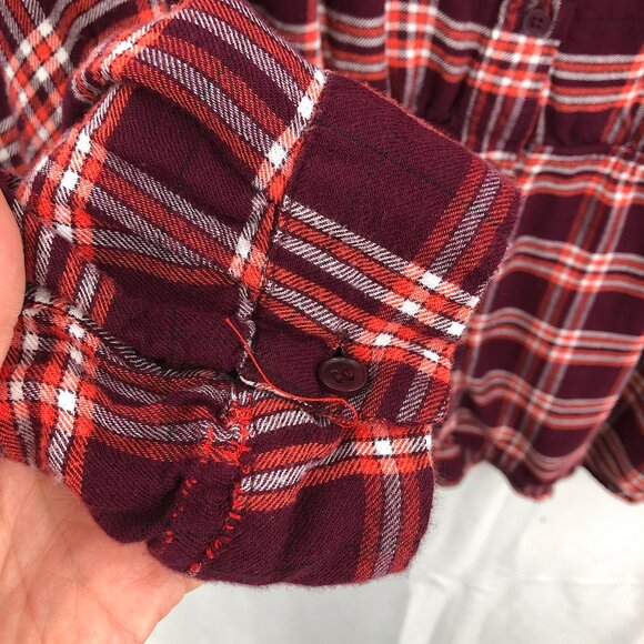 Lane Bryant button up shirt flannel long sleeved red plaid top casual 18 20 READ - Picture 3 of 10